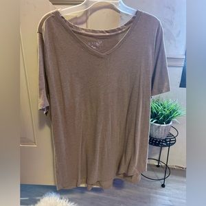 1X brown v neck